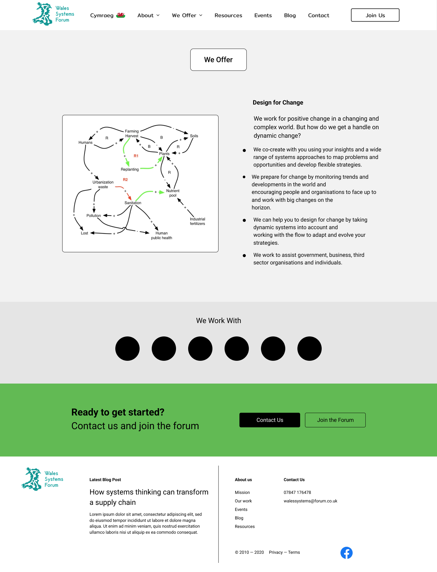 Wales Systems Forum Our Work Page Figma mockup